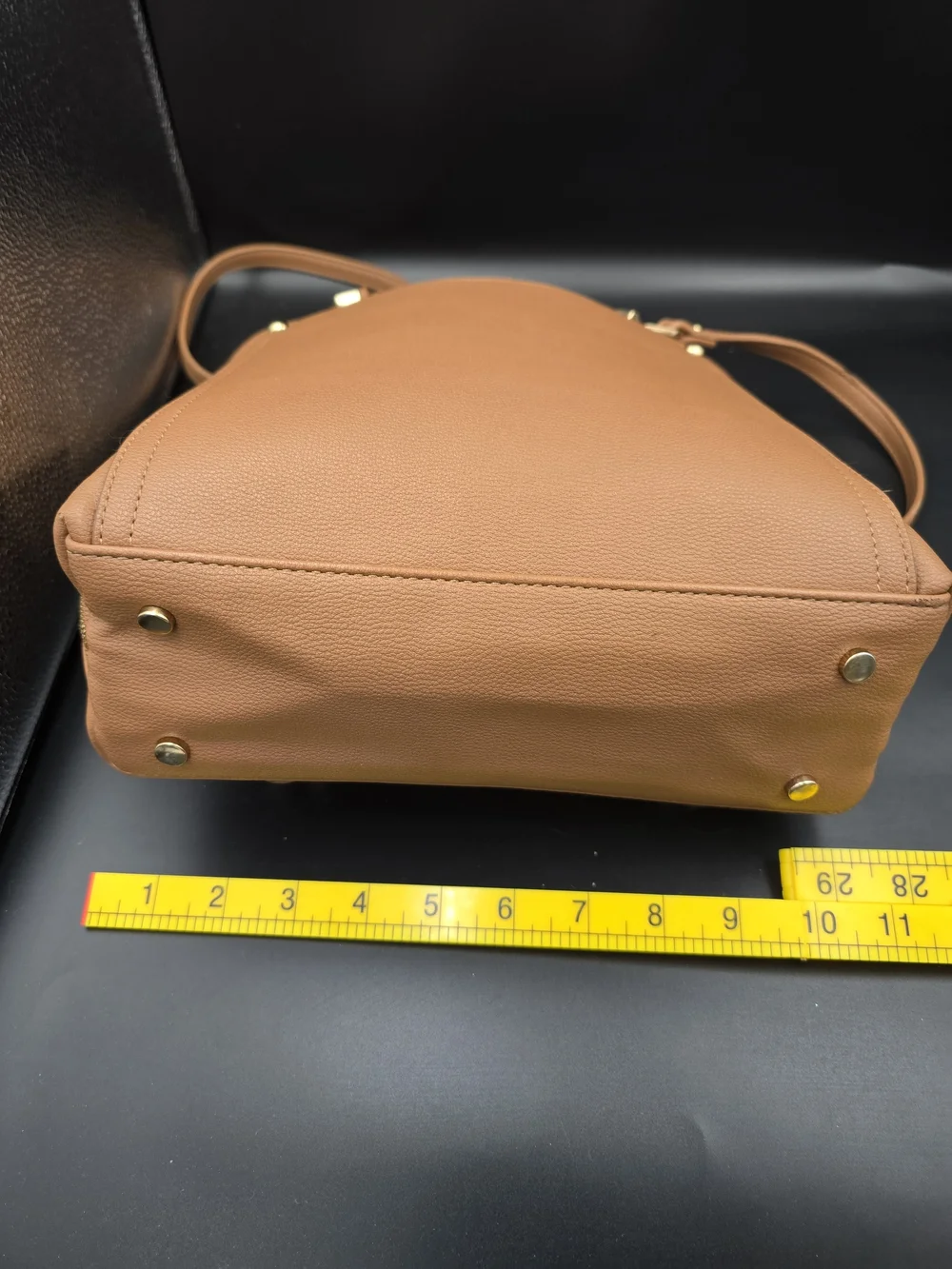 Miztique Tan Compact Backpack with Gold Hardware